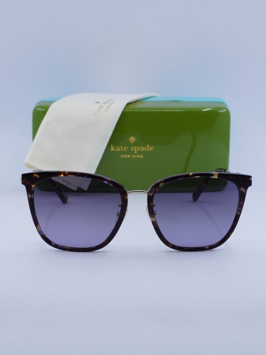 Kate Spade MAEVE/F/S 0JBW GB Square Sunglasses - Blue / Havana / Grey main image 5